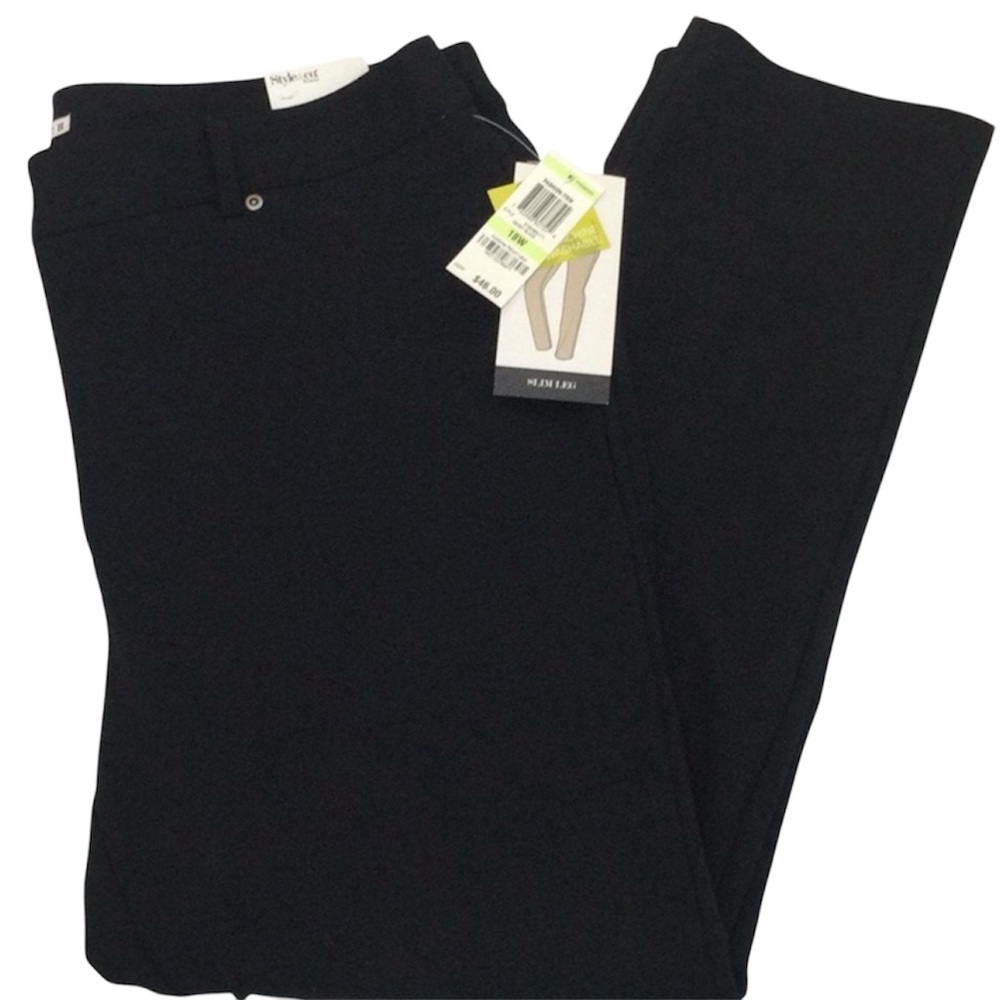 Style & Co Black Stretch Pants Slim Leg plus size 18W. NWT NEW WITH TAGS.